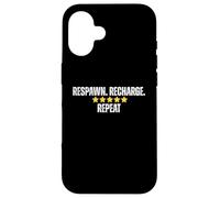 Respawn Recharge Repeat Five Star Gaming Humor Case for iPhone 16