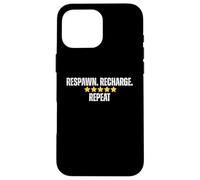 Respawn Recharge Repeat Five Star Gaming Humor Case for iPhone 16 Pro Max
