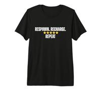 Respawn Recharge Repeat Five Star Gaming Humor Premium T-Shirt