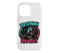 Respawn Repeat Gamer Skeleton Retro Arcade Graphic Case for iPhone 14 Pro Max