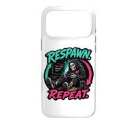 Respawn Repeat Gamer Skeleton Retro Arcade Graphic Case for iPhone 17 Pro Max