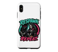 Respawn Repeat Gamer Skeleton Retro Arcade Graphic Case for iPhone XS Max
