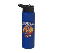 Respect Discipline Power Muay Thai Fighter Stainless Steel Insulated Water Bottle