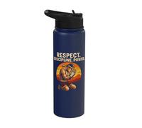 Respect Discipline Power Muay Thai Fighter Stainless Steel Insulated Water Bottle