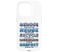 Respect Earth Reduce Reuse Recycle Environmental Awareness Case for iPhone 15 Pro