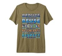 Respect Earth Reduce Reuse Recycle Environmental Awareness Premium T-Shirt