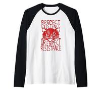Respect existence or Expect Resistance Wolf Raglan Baseball Tee