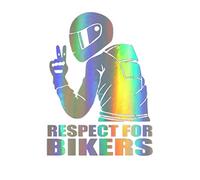 Respect for Cyclists Reflective Sticker Decal, KIMISS 15 * 11cm Respect for Bikers Motorcycle Sticker Car Stickers Fashion Car Decoration Sticker (Multicolor)