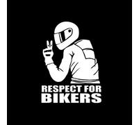 Respect for Cyclists Reflective Sticker Decal, KIMISS 15 * 11cm Respect for Bikers Motorcycle Sticker Car Stickers Fashion Car Decoration Sticker (White)