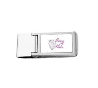 Respect Ladies Flower Lines Slim Money Clip Stainless Holder Pocket Wallet