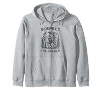 Respect Locals Sasquatch American National Parks Bigfoot Zip Hoodie