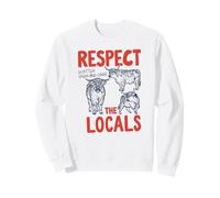 Respect Locals Scottish Highland Cows Funny Hairy Coo Lover Sweatshirt