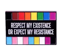 Respect My Existence Or Accept My Resistance Brooch Lapel Pin Pride Flag Badges Pins Gay Rainbow Flag Pins LGBT Badges Lapel Pin Brooch Metal Gift for Novelty Men Women Gift Clothes Bag Decor