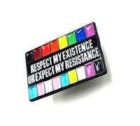 Respect My Existence or Expect my Resistance LGBTQ+ Queer Up Yours Love is Love Metal Enamel Pin Badge LGBT