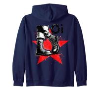 Respect Oi Punk Rock Boots and Star Punks Not Dead Music Zip Hoodie