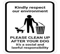 Respect Our Environment Clean Up After Your Dog Sign For House Door Office Business Yard,Rust Free Aluminum Signs Outdoor, Metal Tin Sign For Home, Business, Yard 12X12Inch