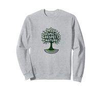 Respect Respect Nature Tree Design Eco-Friendly Sweatshirt, Adult Unisex, Heather Grey, XXL