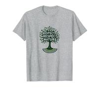 Respect Respect Nature Tree Design Eco-Friendly T-Shirt, Men, Heather Grey, 5XL