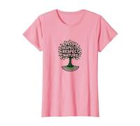 Respect Respect Nature Tree Design Eco-Friendly T-Shirt, Women, Pink, XL