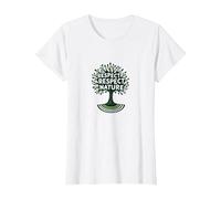 Respect Respect Nature Tree Design Eco-Friendly T-Shirt, Women, White, M