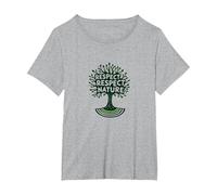 Respect Respect Nature Tree Design Eco-Friendly T-Shirt, Women's Plus, Heather Grey, 5X