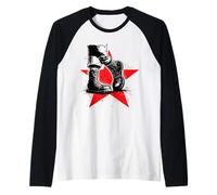 Respect Street Punk Rock Boots and Star Punks Not Dead Music Raglan Baseball Tee