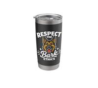 Respect The Bark Ethics, German Shepherd Humor Stainless Steel Insulated Tumbler