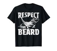 Respect The Beard Bearded Dragon Dad Mom Kids T-Shirt