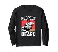 Respect The Beard! Bearded Dragon Exotic Pet Reptile Lover Long Sleeve T-Shirt