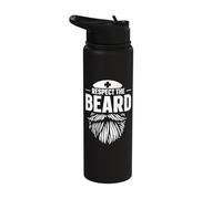 Respect The Beard Bearded Nurse Stainless Steel Insulated Water Bottle
