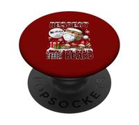 Respect The Beard Christmas Santa Beard Bearded Dragon Lover PopSockets Adhesive PopGrip