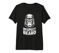 Respect The Beard Gorilla Beard Humor for Bearded Men Premium T-Shirt