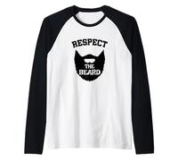 Respect The Beard - Husband Fathers Day Dad Funny Beard Raglan Baseball Tee