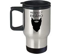 Respect The Beard Silver Insulated Travel Tea/Coffee Mug.