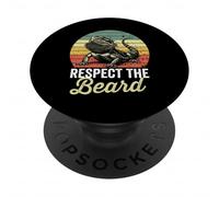 Respect the Beard Vintage Sunset Bearded Dragon Lizard Lover PopSockets Adhesive PopGrip