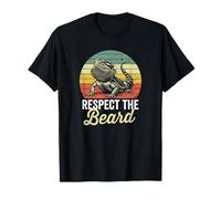 Respect The Beard Vintage Sunset Bearded Dragon Lizard Lover T-Shirt