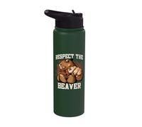 Respect The Beaver Rodent Muscle Beaver Stainless Steel Insulated Water Bottle