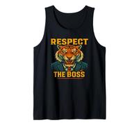 Respect the Boss Tiger - Bold Motivational Animal Graphic Tank Top
