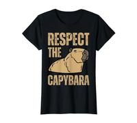 Respect The Capybara Ok I Pull Up Capibara Animal Capy Bara Value Graphic T-Shirt, Women, Black, XS
