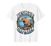 Respect The Capybara Retro Animal Design T-Shirt