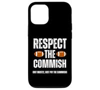 Respect The Commish Funny Fantasy Football Commissioner Case for iPhone 12/12 Pro