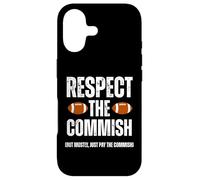 Respect The Commish Funny Fantasy Football Commissioner Case for iPhone 17