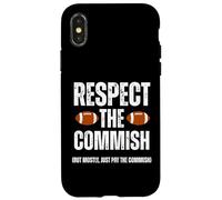 Respect The Commish Funny Fantasy Football Commissioner Case for iPhone X/XS