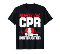 Respect The CPR Instructor Heartbeat Design T-Shirt
