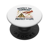 Respect the Current, Protect Your Life - Electrical Safety PopSockets Adhesive PopGrip