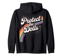 Respect the Dolls Gender Equality Rainbow Design Zip Hoodie