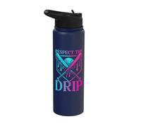 Respect The Drip Baseball Dripping Ice Cream Drip Glove Kids Stainless Steel Insulated Water Bottle