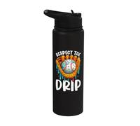 Respect The Drip Baseball Dripping Ice Cream Drip Glove Kids Stainless Steel Insulated Water Bottle