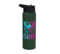 Respect The Drip Baseball Dripping Ice Cream Drip Glove Kids Stainless Steel Insulated Water Bottle
