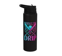 Respect The Drip Baseball Dripping Ice Cream Drip Glove Kids Stainless Steel Insulated Water Bottle
